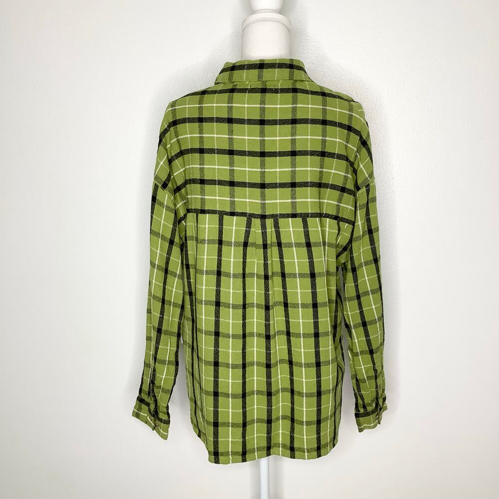 Roxy / Chloe Kim Green Plaid Button Down Flannel Shirt - Women’s M / L - Picture 8 of 10